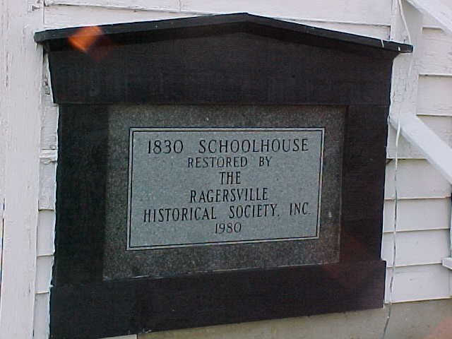 1830 schoolhouse sign.